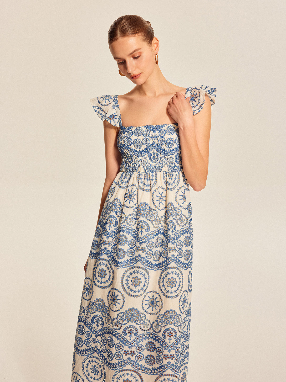 Boho Floral Back Cutout Dress